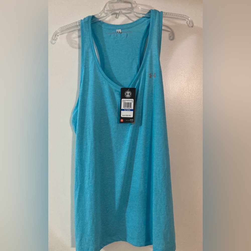 Women’s Underarmour tank top, teal blue, size XL, NWT
